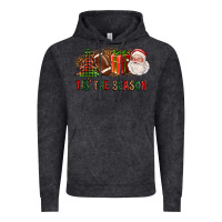 Vintage Black Tis The Season Christmas With Football And Santa Vintage Hoodie - FaDigitalArtStudio