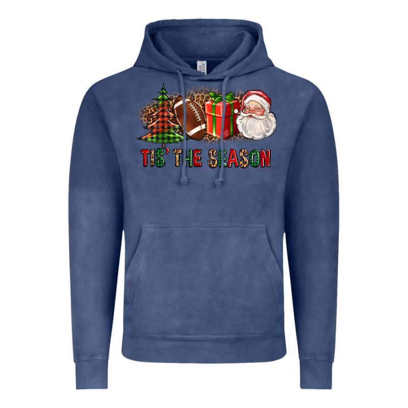 Tis The Season Christmas With Football And Santa Vintage Hoodie by FaDigitalArtStudio | Teevron