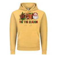 Vintage Mustard Tis The Season Christmas With Football And Santa Vintage Hoodie - FaDigitalArtStudio