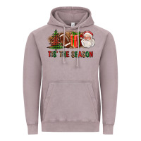 Vintage Zinc Tis The Season Christmas With Football And Santa Vintage Hoodie - FaDigitalArtStudio