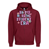 Burgundy in my nursing student era Zipper Hoodie - MaliasSmallBusiness