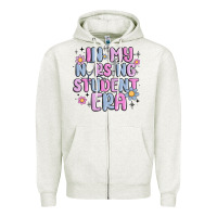 Oatmeal Heather in my nursing student era Zipper Hoodie - MaliasSmallBusiness