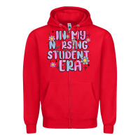 Red in my nursing student era Zipper Hoodie - MaliasSmallBusiness