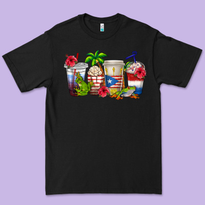 Puerto Rico Coffee Cups Premium Tee Designed By Texasbilliewilder