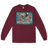 Burgundy cross western background Long Sleeve Tee - AdoDesignShop
