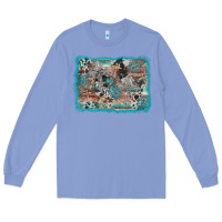 Colony Blue cross western background Long Sleeve Tee - AdoDesignShop