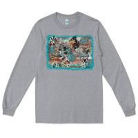 Heather Grey cross western background Long Sleeve Tee - AdoDesignShop