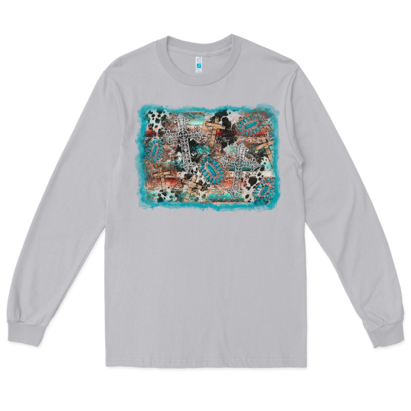 Cross Western Background Long Sleeve Tee by AdoDesignShop | Teevron