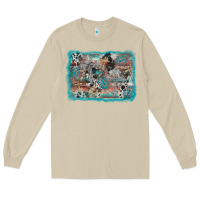 Mushroom cross western background Long Sleeve Tee - AdoDesignShop