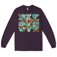 Plum bull skull flowers cowhides and leopard Long Sleeve Tee - Artiststas