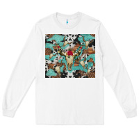 White bull skull flowers cowhides and leopard Long Sleeve Tee - Artiststas