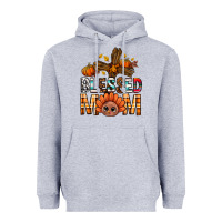 Heather Grey Western Blessed Mom With Cross Heavyweight Hoodie - BundleAndBundleShop