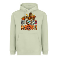 Matcha Western Blessed Mom With Cross Heavyweight Hoodie - BundleAndBundleShop