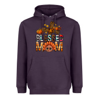 Plum Western Blessed Mom With Cross Heavyweight Hoodie - BundleAndBundleShop