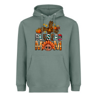 Sage Western Blessed Mom With Cross Heavyweight Hoodie - BundleAndBundleShop