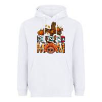 White Western Blessed Mom With Cross Heavyweight Hoodie - BundleAndBundleShop