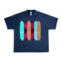 Navy Colored Farm Life Purple Wood Jute Cyan Glitter Brush Strokes Urban Heavy Tee - Bettercallsaul