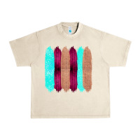 Sandshell Colored Farm Life Purple Wood Jute Cyan Glitter Brush Strokes Urban Heavy Tee - Bettercallsaul