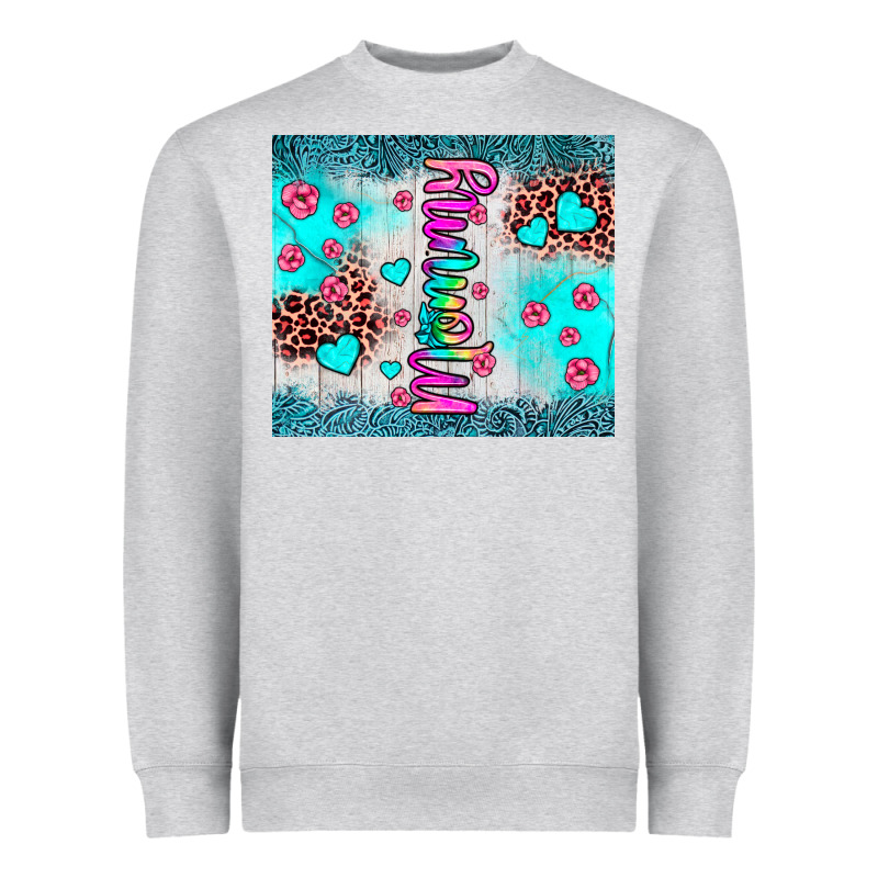 Mommy Leopard Turquoise Heavyweight Sweatshirt by JahusDesignShop | Teevron