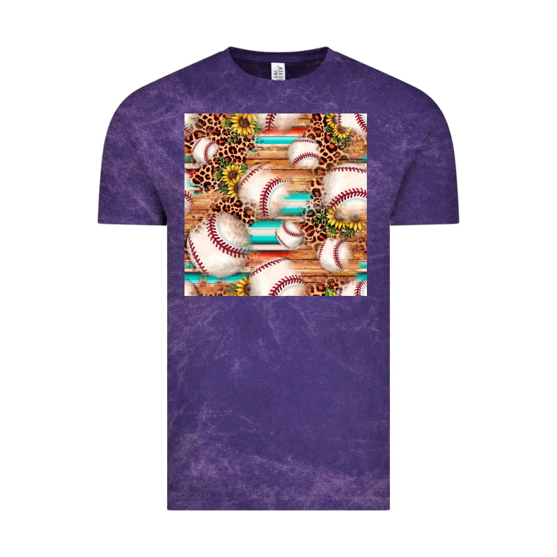 Baseball Leopard Sunflower Seamless Pattern Vintage Tee by JahusDesignShop | Teevron