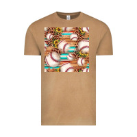 Vintage Camel baseball leopard sunflower seamless pattern Vintage Tee - JahusDesignShop
