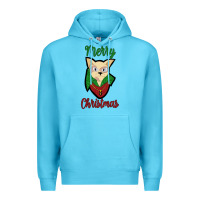 Ocean Blue Merry Christmas Cat Premium Hoodie - Bettercallsaul