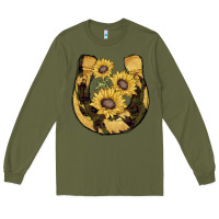 Army Green horseshoe sunflower camouflage Long Sleeve Tee - AdoDesignShop