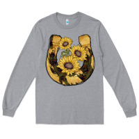 Heather Grey horseshoe sunflower camouflage Long Sleeve Tee - AdoDesignShop