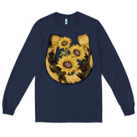 Navy horseshoe sunflower camouflage Long Sleeve Tee - AdoDesignShop