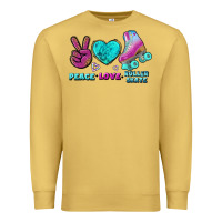 Antique Gold peace love roller skate Premium Sweatshirt - BundleAndBundleShop
