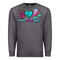 Charcoal Heather peace love roller skate Premium Sweatshirt - BundleAndBundleShop