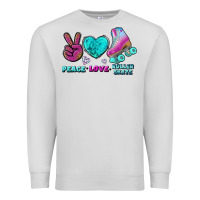 Dove Grey peace love roller skate Premium Sweatshirt - BundleAndBundleShop
