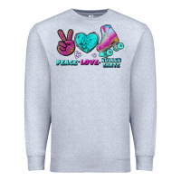 Heather Grey peace love roller skate Premium Sweatshirt - BundleAndBundleShop
