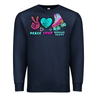 Navy peace love roller skate Premium Sweatshirt - BundleAndBundleShop