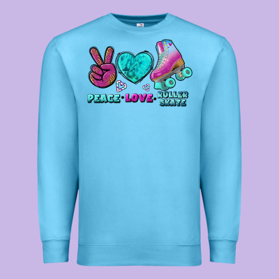 Peace Love Roller Skate Premium Sweatshirt Designed By Bundleandbundleshop