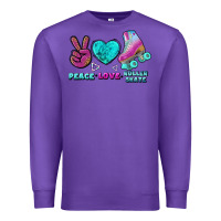 Purple peace love roller skate Premium Sweatshirt - BundleAndBundleShop