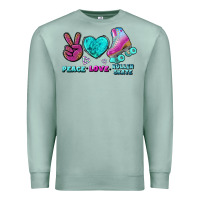Seafoam peace love roller skate Premium Sweatshirt - BundleAndBundleShop