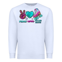 White peace love roller skate Premium Sweatshirt - BundleAndBundleShop