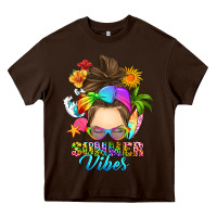 Chocolate Brown messy bun summer vibes Heavy Core Tee - RanaPortraitStore