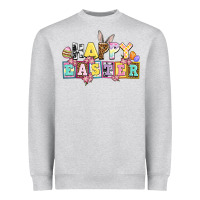 Heather Grey happy easter Heavyweight Sweatshirt - AdoDesignShop