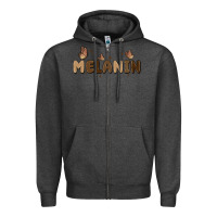 Charcoal Heather melanin Zipper Hoodie - MaliasSmallBusiness