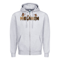 Heather Grey melanin Zipper Hoodie - MaliasSmallBusiness