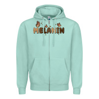 Seafoam melanin Zipper Hoodie - MaliasSmallBusiness