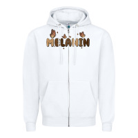 White melanin Zipper Hoodie - MaliasSmallBusiness