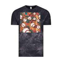 Cloud Black baseball leopard seamless pattern Vintage Tee - JahusDesignShop