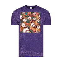 Cloud Purple baseball leopard seamless pattern Vintage Tee - JahusDesignShop