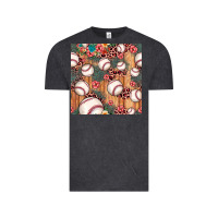 Vintage Black baseball leopard seamless pattern Vintage Tee - JahusDesignShop