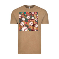 Vintage Coffee baseball leopard seamless pattern Vintage Tee - JahusDesignShop