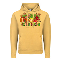 Vintage Mustard Tis The Season Christmas With Softball And Gingerbread Man Vintage Hoodie - FaDigitalArtStudio