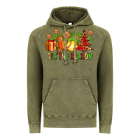 Vintage Olive Tis The Season Christmas With Softball And Gingerbread Man Vintage Hoodie - FaDigitalArtStudio
